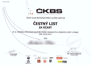 Český klub bezpečnostních služeb - soutěž zásahových jednotek