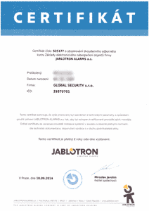Jablotron - zabezpečovací systémy